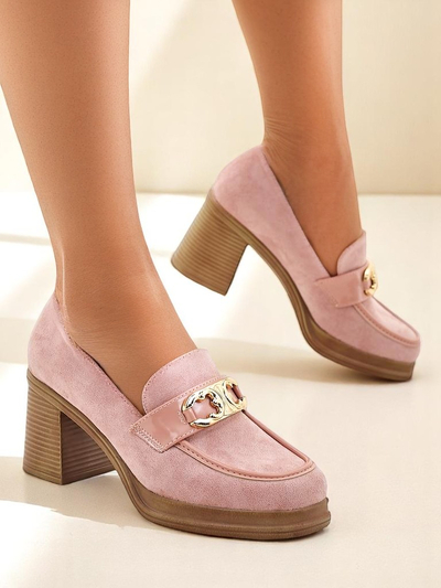 Royalfashion Mocassins pour femmes sur un talon bloc Qeroy