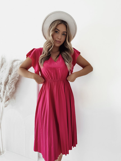 Royalfashion Robe midi plissée pour femme