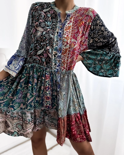 Royalfashion Robe courte pour femme à motifs