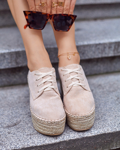 OUTLET Chaussures compensées beiges Jakaia- Footwear