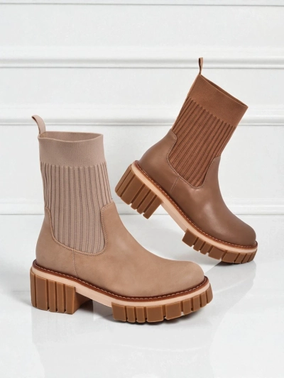 Bottines pour femmes à talon bloc en cuir écologique Ivy Storm