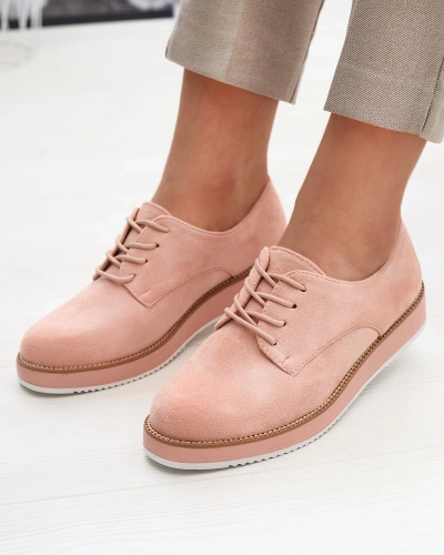 Demi-pointes à lacets a'la oxfords rose pâle pour femme Oksila - Chaussures