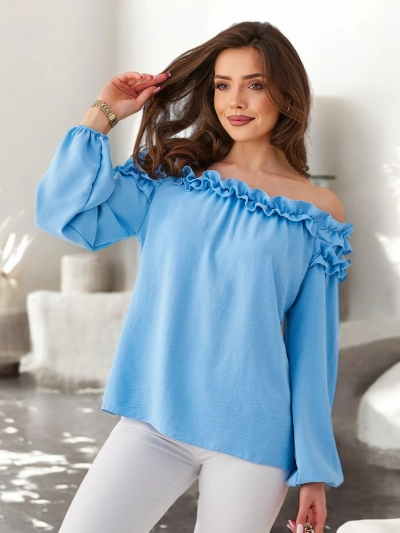 Blouse Royalfashion pour femmes à l'espagnole avec volants