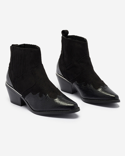 Santiags noires en daim écologique sur tige basse Zirras - Footwear