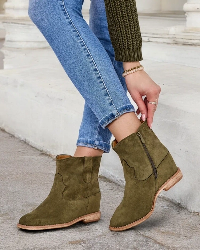 Royalfashion Bottes de style cow-boy sur un talon compensé couvert Patorias