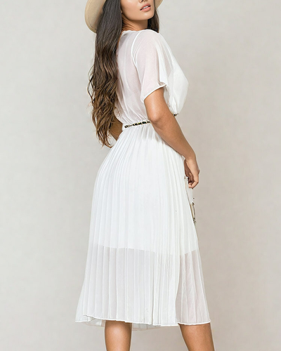 Royalfashion Robe midi plissée pour femme
