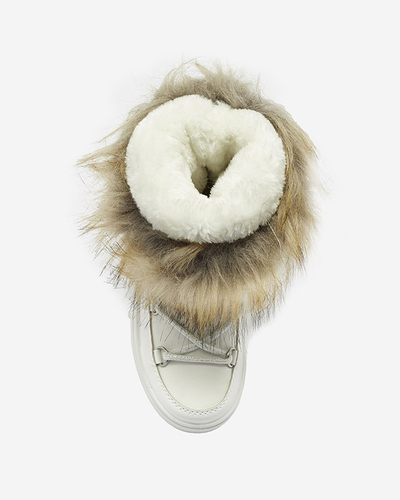 Bottes de neige a'la blanches pour enfants avec fourrure Asika - Chaussures