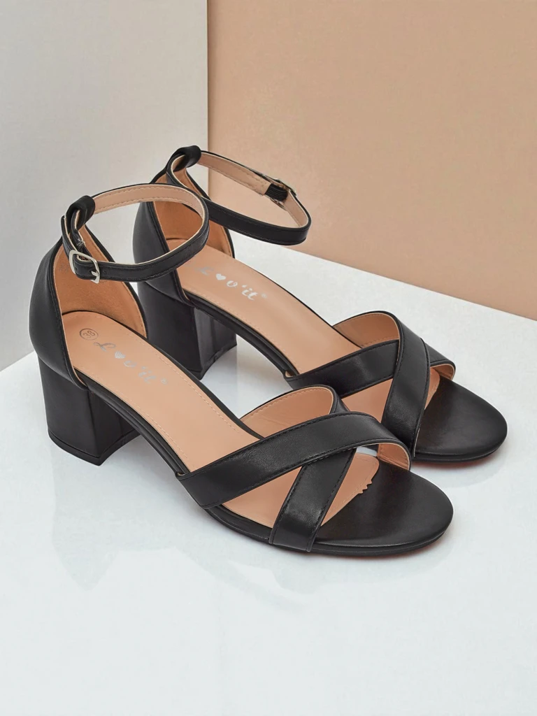 Sandales à talons blocs Royalfashion pour femmes Eleganza Strap