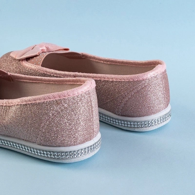 OUTLET Ballerines enfant brocart rose à décor Nolla - Chaussures