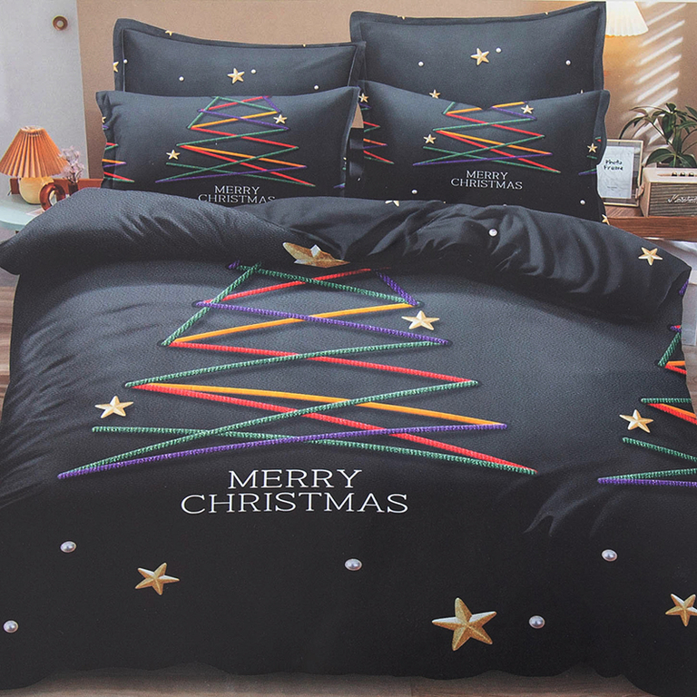 Literie de Noël 160x200, parure 3 pièces - Linge de lit