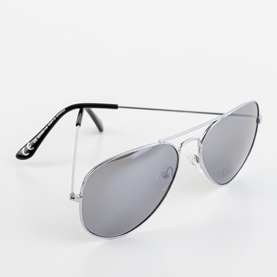 Lunettes de soleil à monture argentée femme - Lunettes