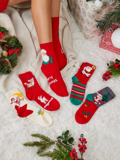 Chaussettes de Noël longues pour femmes Royalfashion 5/pack