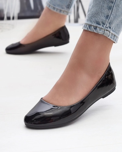 Noir Ballerines laquées pour femmes Fama - Footwear