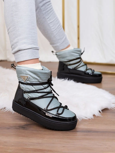 Royalfashion Bottes à enfiler pour femmes bottes de neige a'la en bleu Vevnose