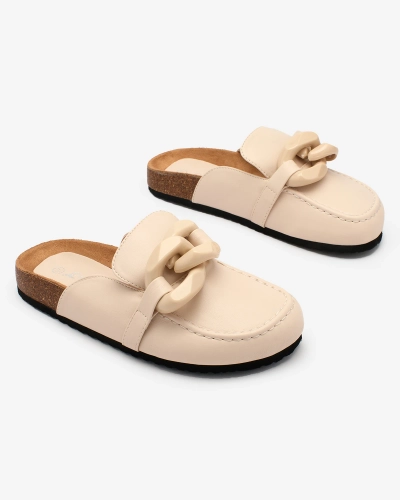 Royalfashion Tongs beige femme a'la mocassins Doleqi