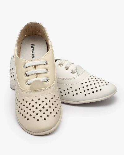 Mocassins ajourés blancs pour enfants Janno- Footwear