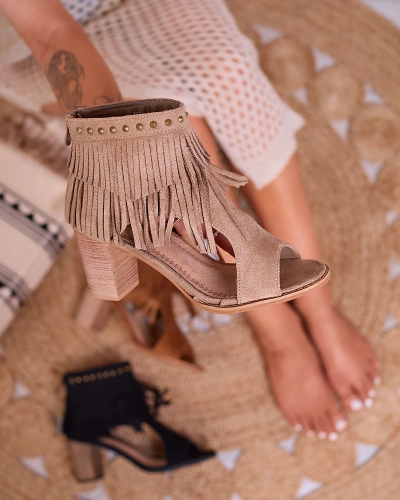 Sandales à glands pour femmes marron clair Dovsi- Footwear