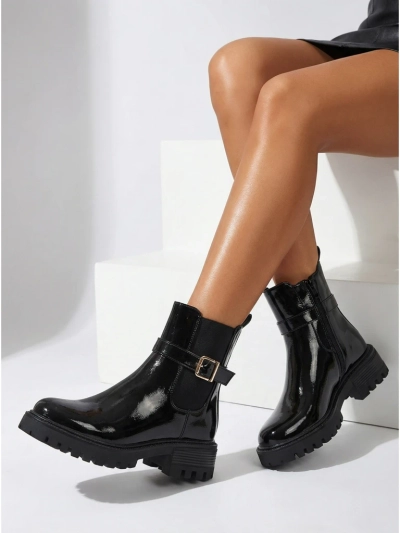 Bottines vernies pour femmes en cuir écologique Calivi