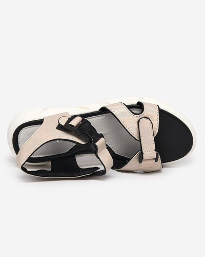 Sandales brillantes pour enfants en beige Leepe - Chaussures