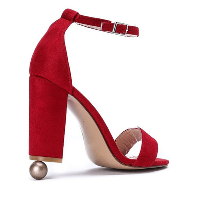 Sandales rouges sur le poteau Annie - Chaussures 1