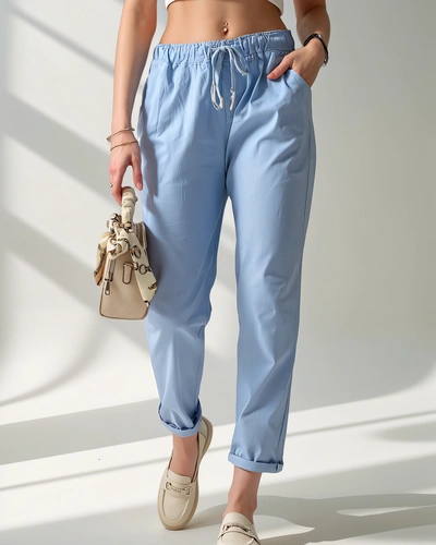 Mode royale Pantalons en tissu simples pour femmes