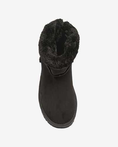 Bottes de neige isolées en daim écologique pour femmes en noir Xetik - Footwear