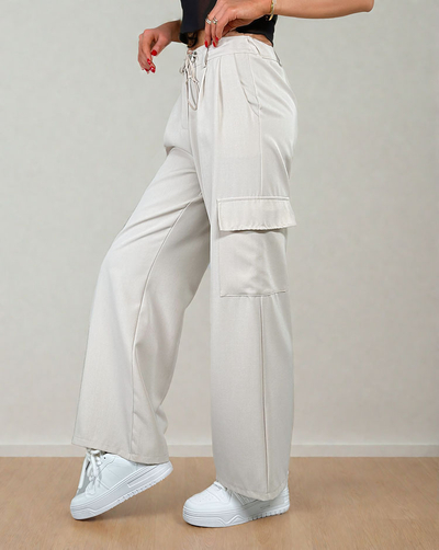 Royalfashion Pantalon large pour femme avec poches