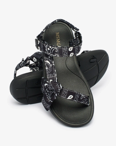 Royalfashion Sandales noires pour femme avec nœud Oyall