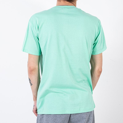 T-shirt homme en coton vert menthe avec imprimé - Vêtements