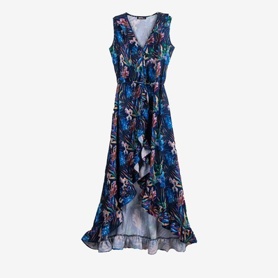 Robe maxi portefeuille bleu marine - Vêtements