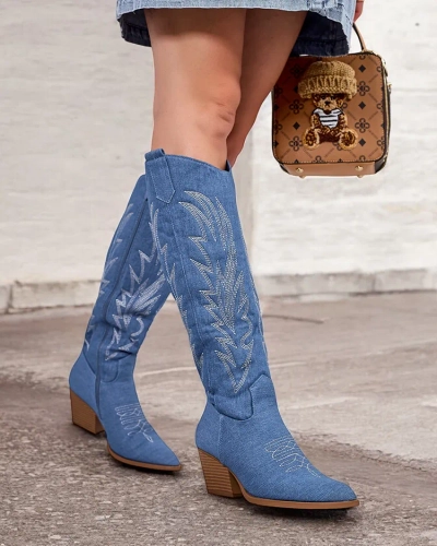 Royalfashion Femmes Lisso Heeled Cowboy Boots