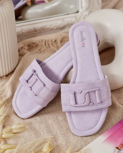 Royalfashion Tongs violettes pour femme avec boucle Rydr
