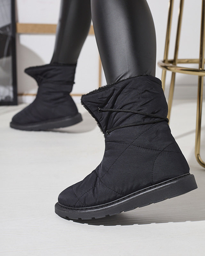 Bottes noires pour femmes a'la bottes de neige Amirfu- Footwear