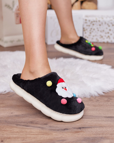Royalfashion Chaussons de Noël pour femme en noir Fertemse