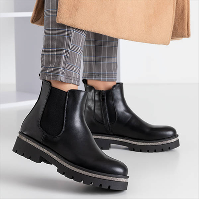 Bottines femme en éco-cuir noir Larentina - Footwear
