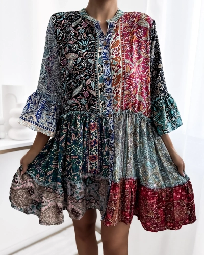 Royalfashion Robe courte pour femme à motifs