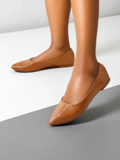 Royalfashion Chaussures ballerines en cuir verni pour femmes Aramiese
