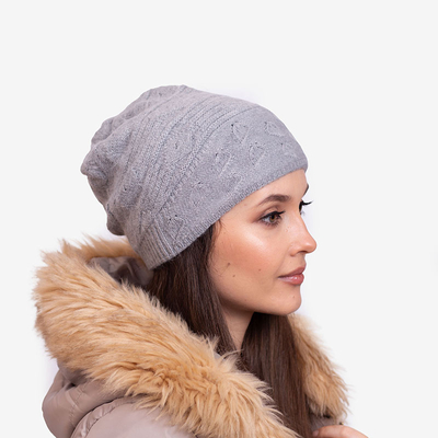 Bonnet double épaisseur gris chaud femme - Accessoires