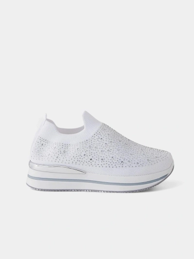 Chaussures de sport en tissu pour femmes à enfiler Royalfashion avec des strass Adeq