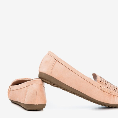 Mocassins femme rose clair avec zircons Cyliua - Chaussures 1