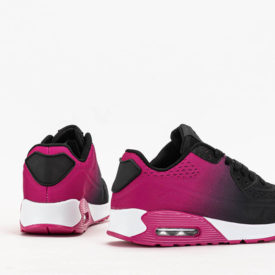 Chaussures de sport femme noires et fuchsia sur la plateforme Tigeris - Footwear