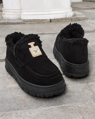 Chaussures noires Kalliope avec plateforme et fourrure