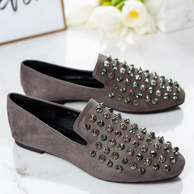 Mocassins gris avec clous et pierres Dilli - Chaussures 1