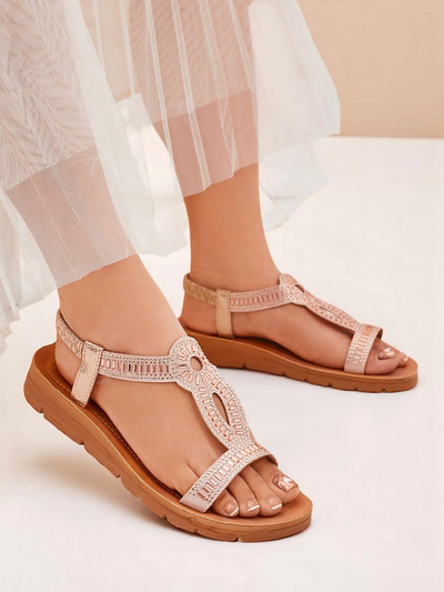 Sandales Royalfashion pour femmes avec brides décoratives Ava Shine