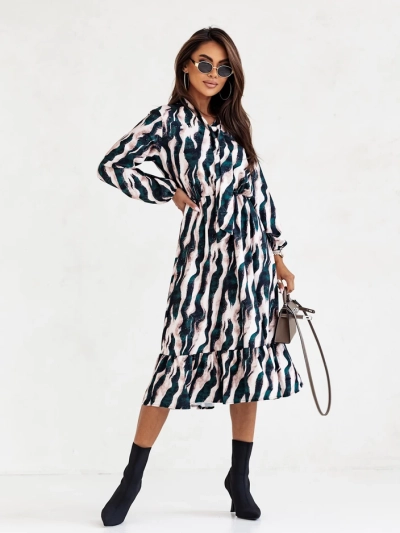Royalfashion Robe midi femme avec imprimé