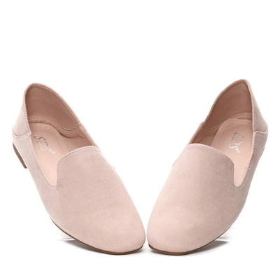 Beżowe, gładkie mokasyny- Obuwie 