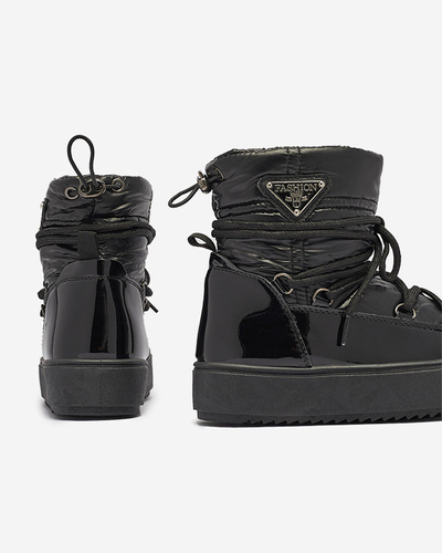 OUTLET Bottes de neige noires à enfiler pour enfants Asifa - Chaussures