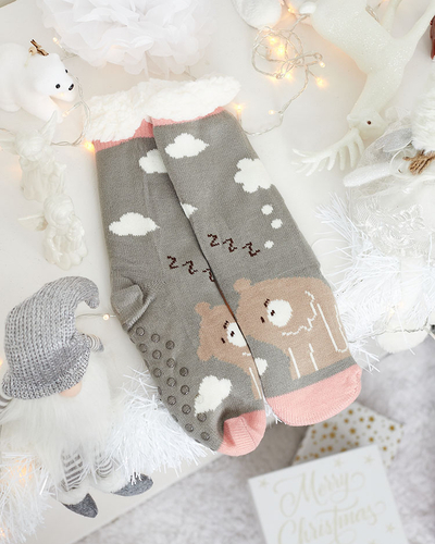 Royalfashion Chaussettes d'hiver pour femmes avec motif de Noël
