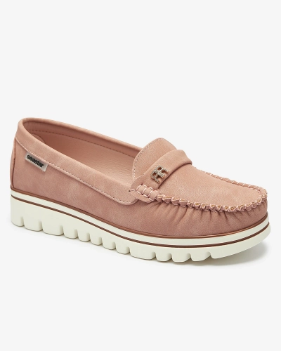 Mocassins pour femme rose foncé avec paillettes et zircon Retiga - Chaussures