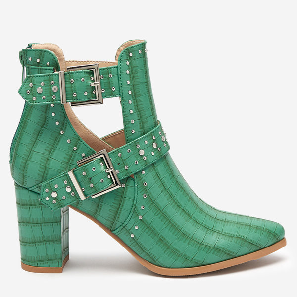 OUTLET Bottes vertes sur le poteau avec découpes et boucles Masieo - Chaussures